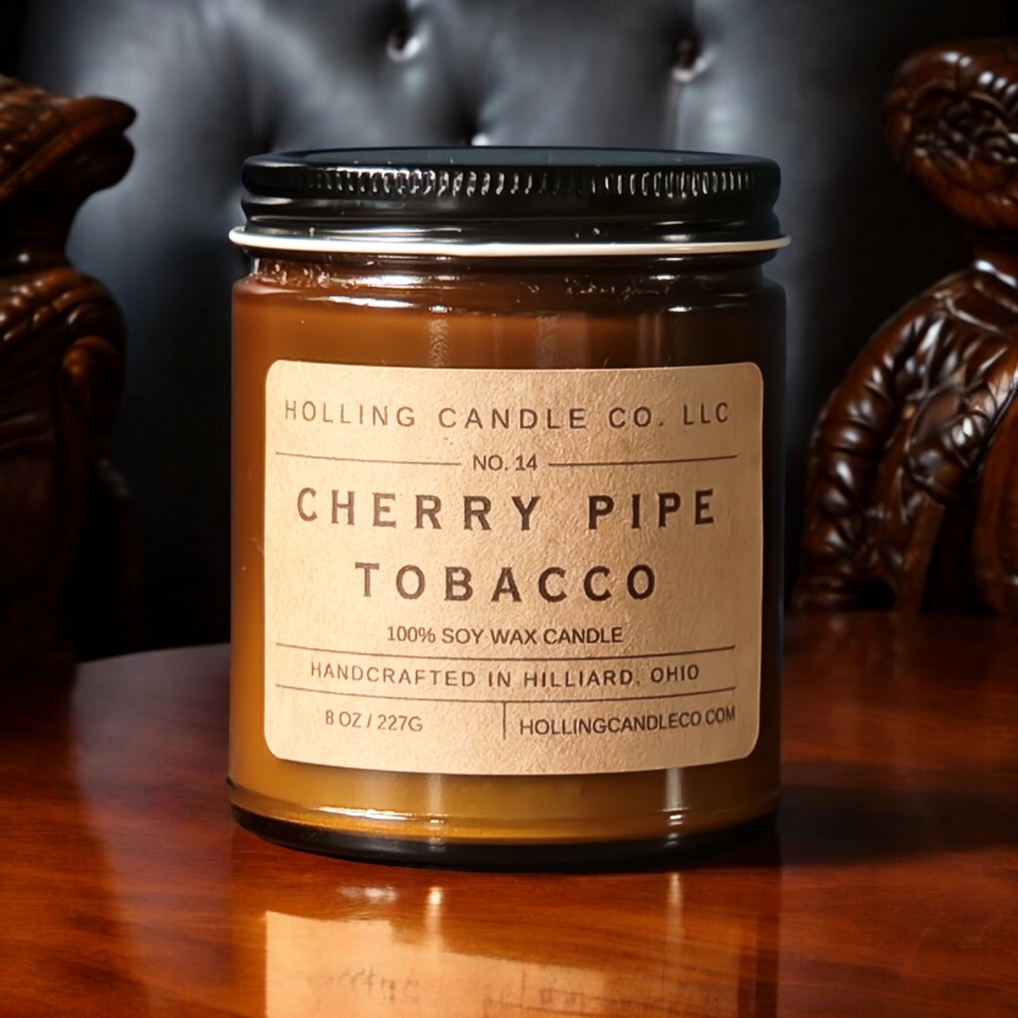 8 oz. Cherry Pipe Tobacco Soy Wax Candle