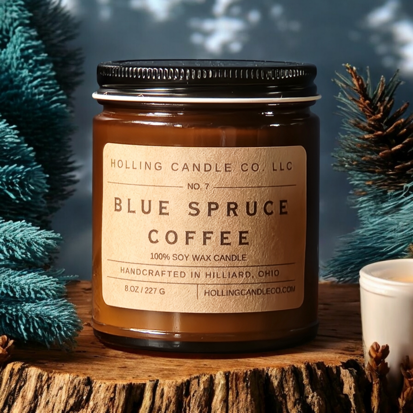 8 oz. Blue Spruce Coffee Soy Wax Candle