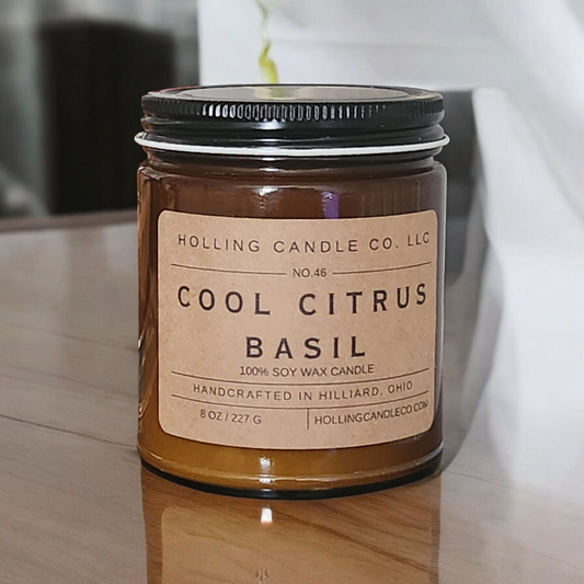 8 oz. Cool Citrus Basil Soy Wax Candle