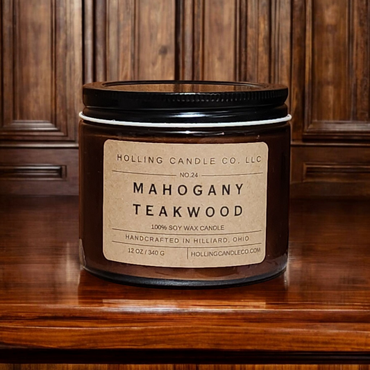 Double Wick 12 oz. Mahogany Teakwood Soy Candle