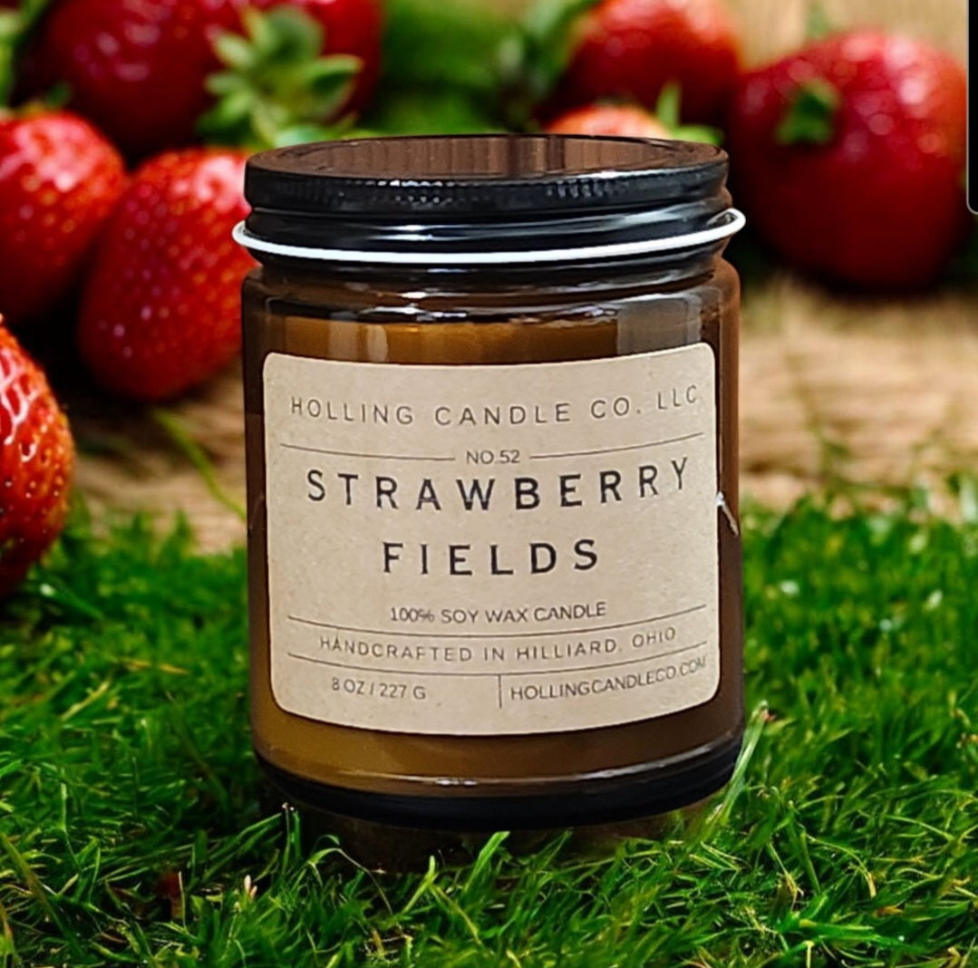 8 oz. Strawberry Fields Soy Wax Candle