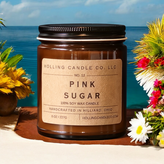 8oz. Pink Sugar Soy Wax Candle