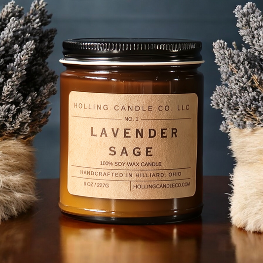 8oz. Lavender Sage Soy Wax Candle