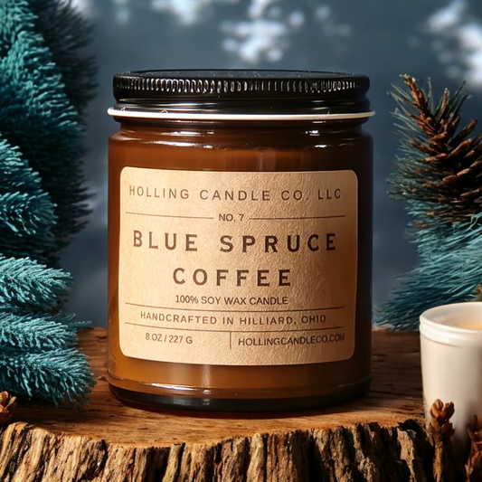 8oz. Blue Spruce Coffee Soy Wax Candle