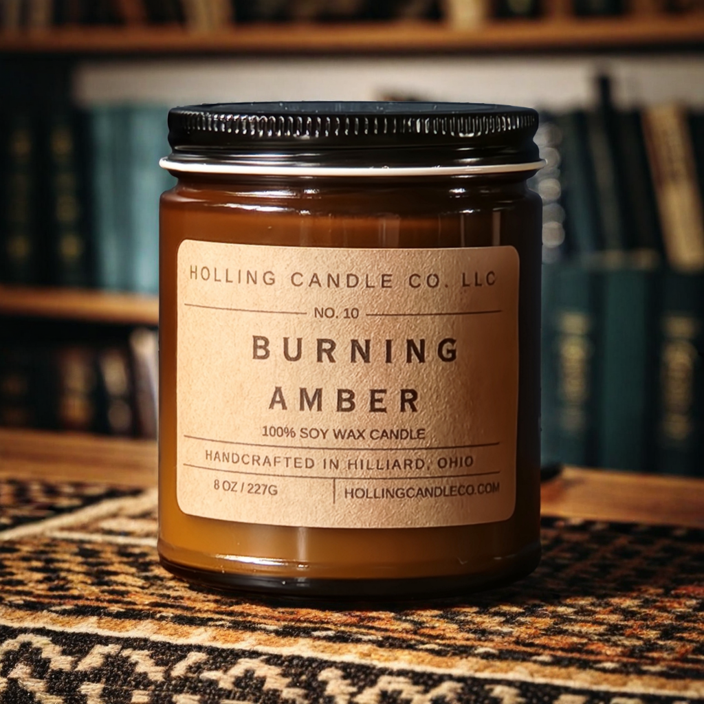 8oz. Burning Amber Soy Wax Candle